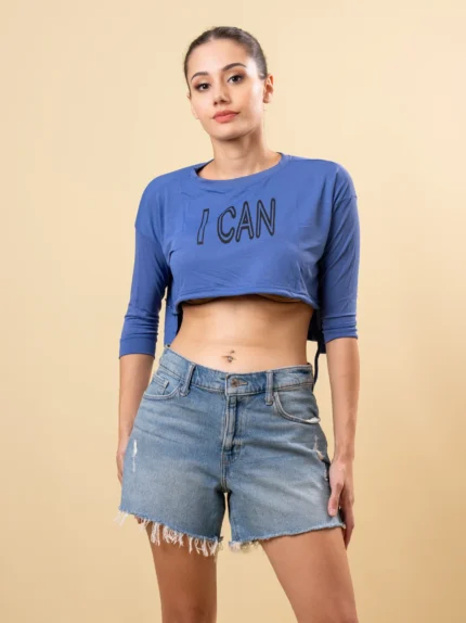 Ladies  Printed Crop Tee