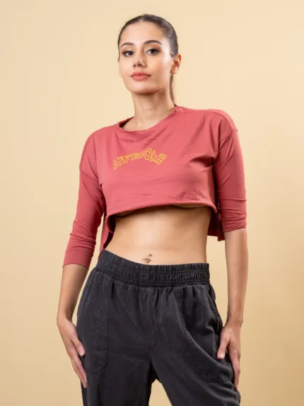 Ladies  Printed Crop Tee