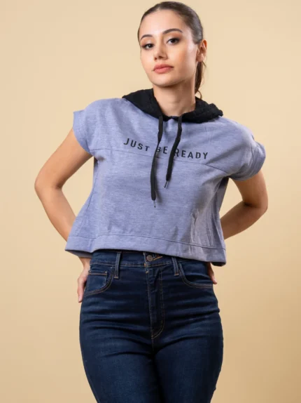 Ladies  Printed Tee with Hoodie