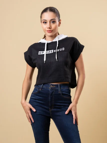 Ladies  Printed Tee with Hoodie