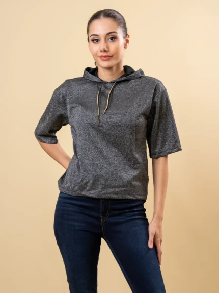 Ladies Printed Tee with Hoodie
