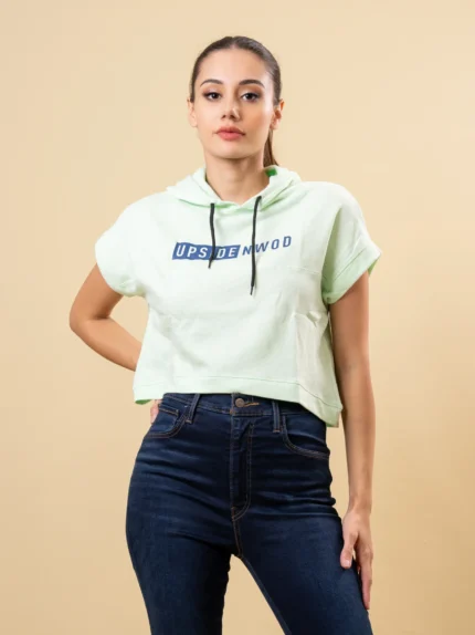Ladies  Printed Tee with Hoodie