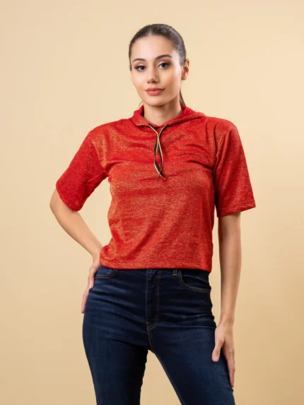 Ladies Printed Tee with Hoodie